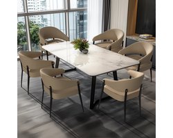 Eetkamerstoelen – Stoelen – Dinersstoelen – Comfortabele Stoelen – Armleuningen – Microfiber Kunstleer – Max. 150 Kg Belastbaar