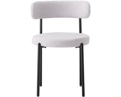 Eetkamerstoelen – Stoelen – Dining Stoelen – Velvet Stoelen – Teddy Bekleding – Ergonomische Rugleuning – Metalen Pooten