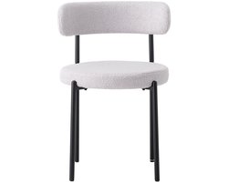 Eetkamerstoelen – Stoelen – Dining Stoelen – Velvet Stoelen – Teddy Bekleding – Ergonomische Rugleuning – Metalen Pooten