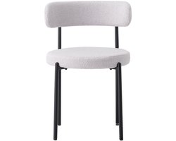 Eetkamerstoelen – Stoelen – Dining Stoelen – Velvet Stoelen – Teddy Bekleding – Ergonomische Rugleuning – Metalen Pooten