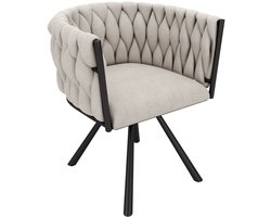 Eetkamerstoelen – Stoelen – Draaistoelen – Linnen Stoelen – Comfortabel Zitvlak – Ergonomische Rugleuning – Vierpoots Metalen Frame