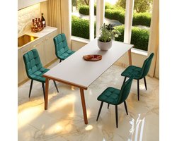 Eetkamerstoelen – Stoelen – Kuipstoelen – Keukenstoelen – Dining Chairs – Set Van 4 – Velvet Bekleding – Metalen Poten – Zithoogte 44 cm – Comfortabele Rugleuning