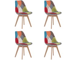 Eetkamerstoelen – Stoelen – Kuipstoelen – Keukenstoelen – Scandinavische Stoelen – Set Van 4 – Ergonomisch Design – Linnen Bekleding Met Houten Poten