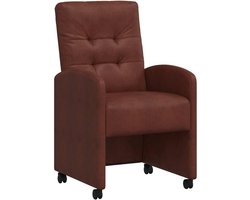 Eetkamerstoelen - Stoelen met wielen - Eetkamer Mobiliteit - Ergonomisch ontwerp - 57 x 67 x 98 cm - Glanzend bruin