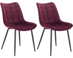 Eetkamerstoelen - Velvet Bordeaux - Kuipstoel - Set van 2, 4 of 6