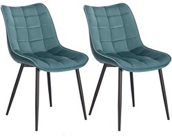 Eetkamerstoelen - Velvet Turquoise - Kuipstoel - Set van 2, 4 of 6