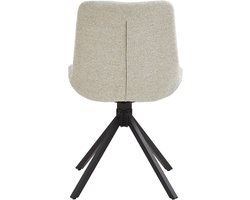 Eetkamerstoelen – Vergaderstoelen – Stoelen – Draaibaar – Set van 4 – Taupe/Zand – Comfortabele Stoelen met Zwarte Metalen Poten – Moderne Design Stoelen voor Eetkamer en Kantoor