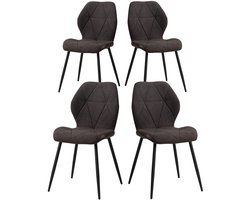 Eetkamerstoelset van 4 - Stoelen - Keukenstoel - Scandinavisch minimalistisch - Zwart