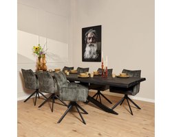 Eetkamertafel Boston Black | Boomstamtafel