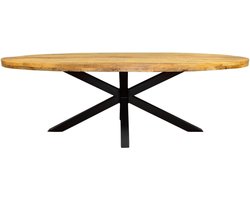 Eetkamertafel Denise - Eettafel ovaal - Mangohout Naturel 210 cm