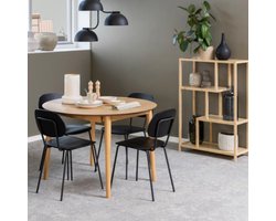 Eetkamertafel Gradje Rond Eiken Naturel Uitschuifbaar - Giga Living