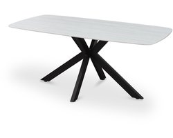 Eetkamertafel Jody Grijs - Steen - Ovaal - 180x90cm - Hoogte 76 cm