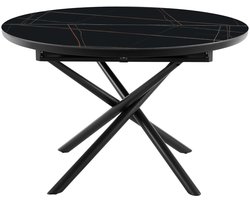 Eetkamertafel Koya Zwart - MDF - Overig - 120x120cm - Hoogte 76 cm