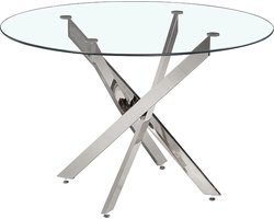 Eetkamertafel Martijn Glas - Metaal - Rond - 120x120 - Hoogte 77 cm