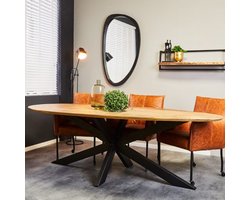 Eetkamertafel | matrix | ovaal | mangohout | 240 x 240 x 77(h) cm