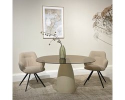 Eetkamertafel Mylon | Glas | Organische