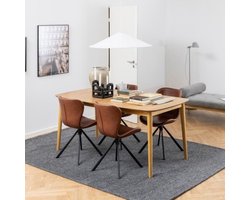 Eetkamertafel Naturel - Eikenhout - 219x90x75cm - Eetkamertafel Gradje - Giga Living