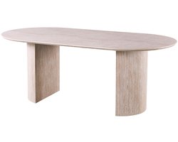 Eetkamertafel Odile Beige - MDF - Ovaal - 200x100cm - Hoogte 76 cm