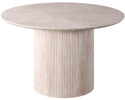 Eetkamertafel Odile Beige - MDF - Rond - 120x120cm - Hoogte 76 cm