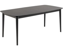 Eetkamertafel Rechthoekig Uitschuifbaar Zwart - Eikenhout - 219x90x75cm - Eetkamertafel Gradje - Giga Living