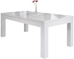 Eetkamertafel Suus Wit - MDF - Rechthoek - 180x90cm - Hoogte 75 cm