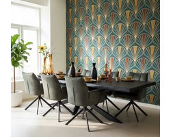 Eetkamertafel Zwart Mangohout Boomstam | Industrieel Design Matrixpoot | Robuuste Eettafel | Novihome