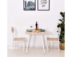 Eetset - TrendyHome - Natuurlijke houtkleur – Wit