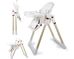 Eetstoel Baby - Kinderstoel Inklapbaar - Stoelverhoger - Kinderstoel - Wieltjes - Wit