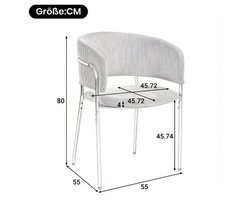 Eetstoel – Eetkamerstoel – Kuipstoel – Stoel – Meubel – Modern Design – Grijze Zitting Met Wit Marmer Onderstel – Onderhoudsvriendelijk & Compact