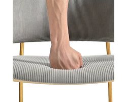 Eetstoel – Eetkamerstoel – Kuipstoel – Stoel – Meubel – Modern Design – Grijze Zitting Met Wit Marmer Onderstel – Onderhoudsvriendelijk & Compact
