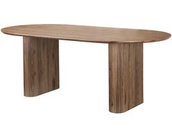 Eettafel 200x100 cm 8 plaatsen in walnootlook