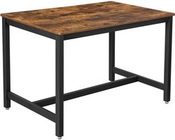 Eettafel 4 Personen, Industriële Stijl, 120 X 75 X 75 Cm– Rustiek Bruin/Zwart