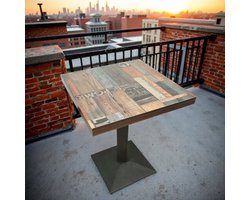 Eettafel 60x60x75 cm – Industriële Keukentafel met IJzeren Frame & MDF Hout – Vierkante Eetkamertafel voor 2-4 Personen – Vintage Design – Tribe