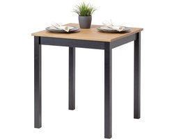 Eettafel 70x70 cm Massief Hout Eetkamertafel Keukentafel Klein Zwart Bruin