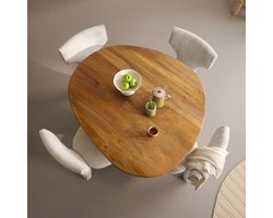 Eettafel Aalborg - Acaciahout / Metaal - Bruin / Zwart - 140x76x120 cm (BxHxD) - Organisch