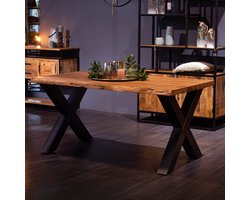 Eettafel Acaciahout 160x90 – Onbewerkt natuurlijk afwerking