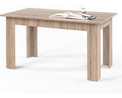 Eettafel Addo 140cm - eik - Emob - Eettafels outlet - Bruin - Spaanplaat - Eettafels outlet - Op voorraad