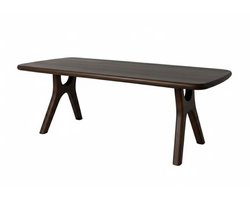Eettafel Addo rechthoekig met ronde hoeken Mangohout 220x105x76 cm - Japandi - Espresso Brown