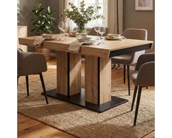 Eettafel Agnette 140/220x90 cm-artisanale eik