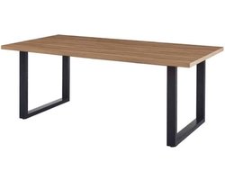 Eettafel 'Alexander' 200 cm Decor Mango, Poten metaal 8x4 cm, blad , decor, ABS boord, - Top 36 mm