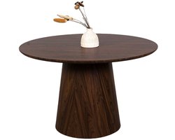 Eettafel Amber rond 150cm walnoot Japandi eetkamertafel Japanse stijl tafel