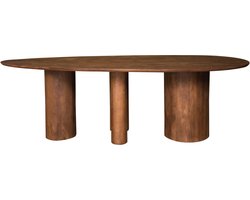 Eettafel Amir 240 x 120 cm - Mangohout Nature Smooth - Organisch - Japandi - 8 tot 10 personen - keukentafel