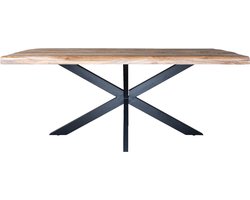 Eettafel Arvu 260 cm - Mangohout Spinpoot - Industrieel - Rechthoek - 8 tot 10 personen - Keukentafel