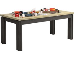 Eettafel Baxter uitschuifbaar 180 tot 225 cm eiken met antraciet