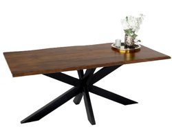 Eettafel boomstam mangohout 180cm Indiana industriële duurzaam boomstamtafel mango