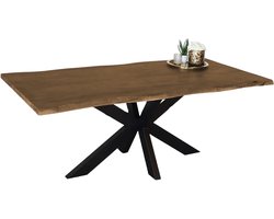 Eettafel boomstam mangohout 200cm Indiana industriële duurzaam boomstamtafel mango