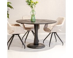 Eettafel Brix Vivian | Rond | Zwart Mangohout