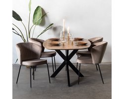 Eettafel Bruin Deens Ovaal - Mangohout - 180x90x76cm - Eettafel Jordan - Giga Meubel