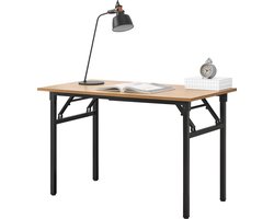 Eettafel bureau 120x60x75 - 76,4 cm opvouwbaar verstelbaar beuken en zwart
