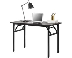 Eettafel bureau 120x60x75 - 76,4 cm opvouwbaar verstelbaar donkerbruin en zwart